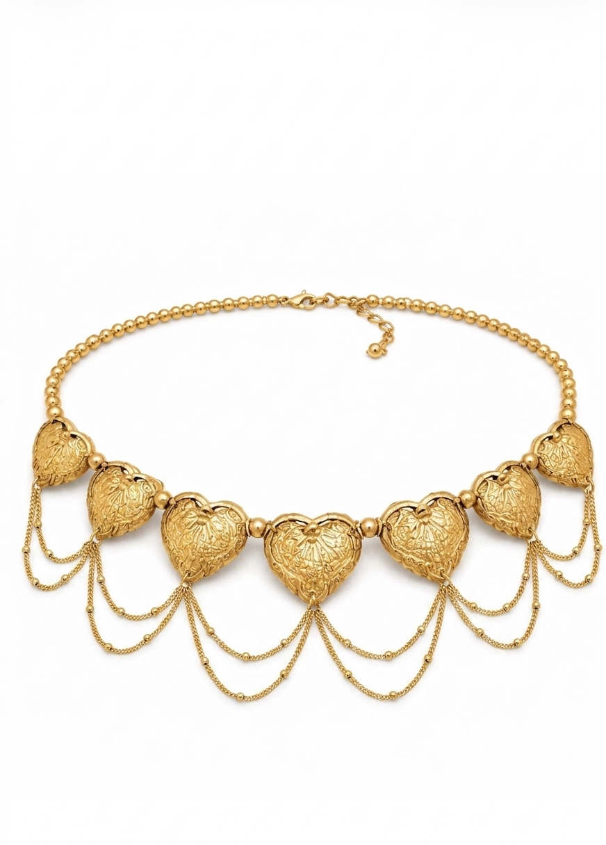 Golden Heart Chain Necklace