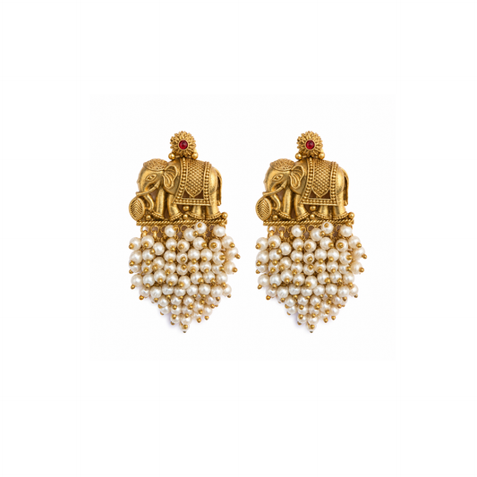 Hathi pearl drop earrings