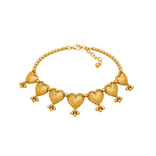 Golden Heart Ghungroo Necklace